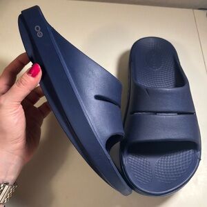 OOFOS | OOahh Sport Sandals Blue‎ Slides Sz M8/W10